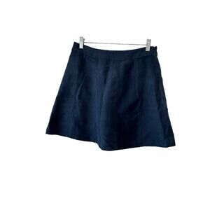BCBGeneration Navy Blue A-Line Skater Skirt Women's Size 8 Faux Suede